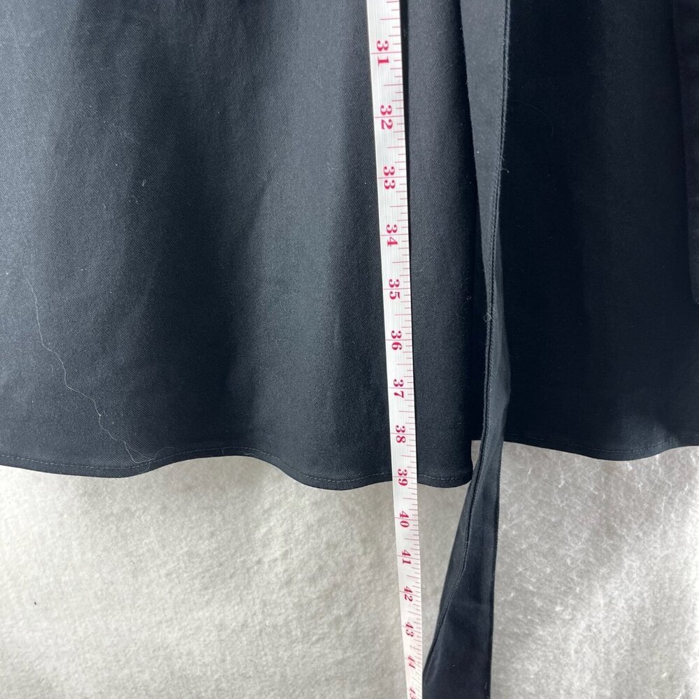 Betabrand Duster Trench Coat Womens M Black Wrap Style Belt Tie 3/4 Sleeves USA - Picture 5 of 13